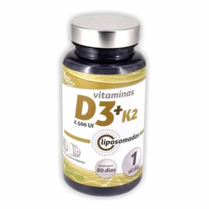 Vitaminas D3+K2 liposomada 60cap, Pinisan