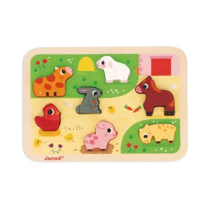 Puzzle Granja Chunky 7 piezas Janod