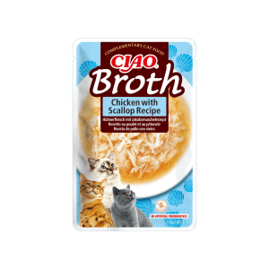 Churu Broth Pollo Con Vieria Para Gatos Pack Ahorro 12 Sobres