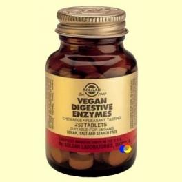 Solgar Vegan Enzimas Digestivas. 250 Comprimidos Masticables.