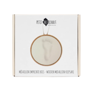 Medallón huella de recuerdo madera