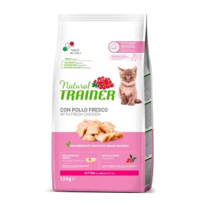 Natural Trainer – Pienso para gatos cachorros/ Kitten sabor pollo fresco.