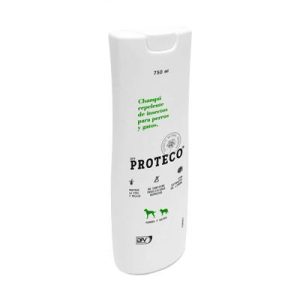Proteco champú repelente de insectos y garrapatas para perros y gatos.