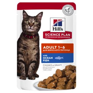 Hill’s Science Plan™ Feline Adult pescado azul 12 bolsitas x 85 gr.